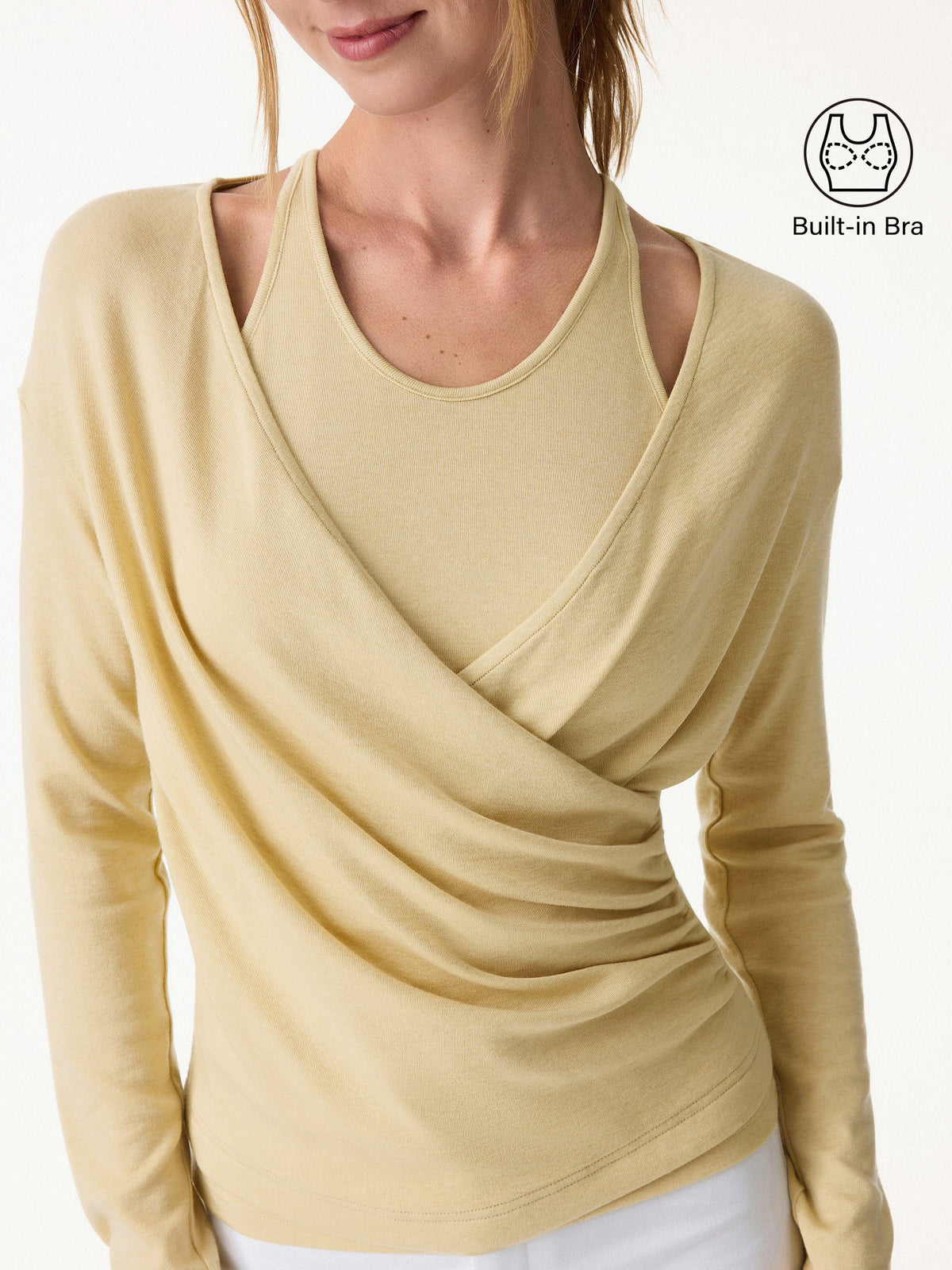 Two-Piece Cami Set with Surplice Ruched Bra Top