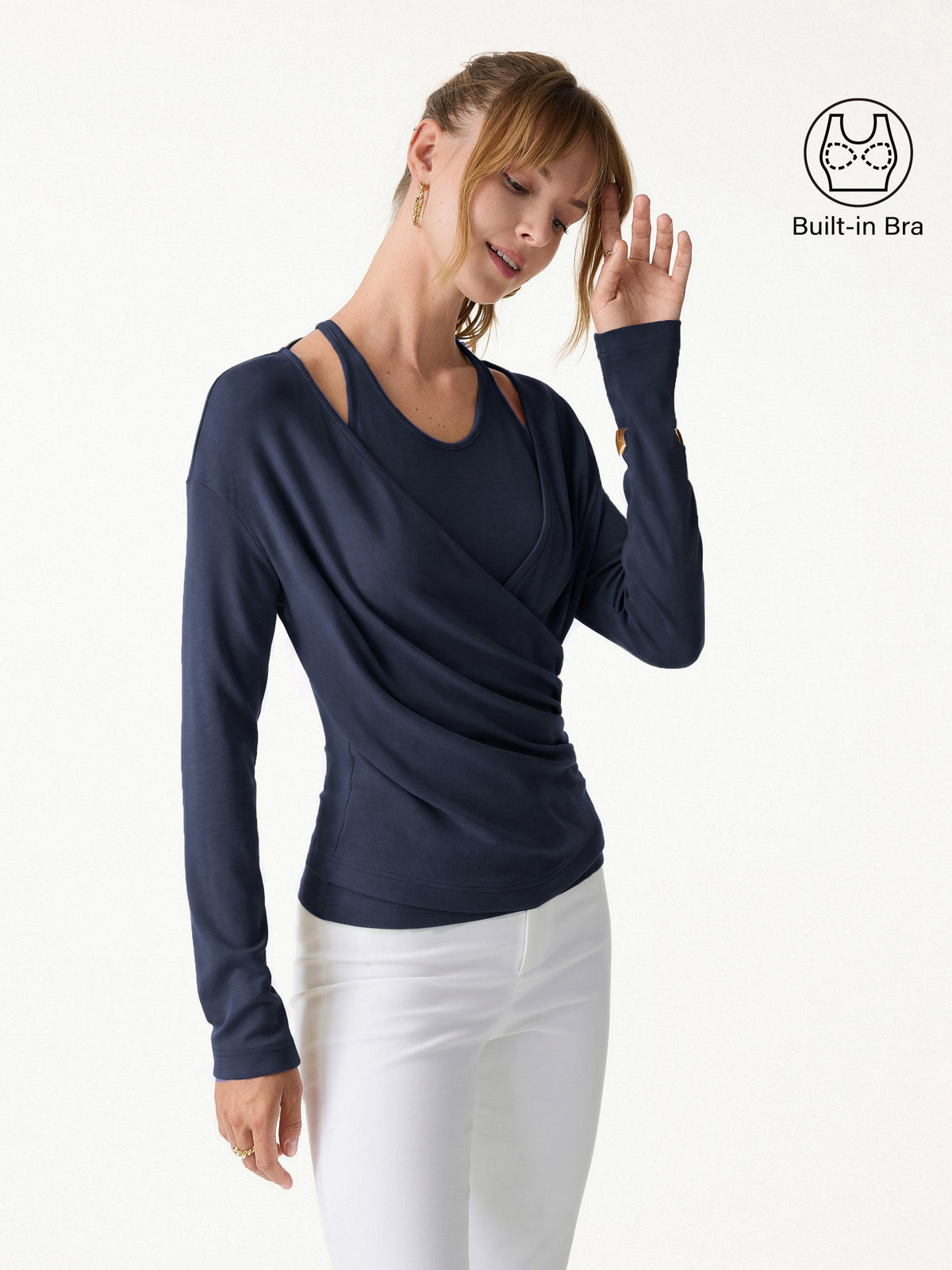 Two-Piece Cami Set with Surplice Ruched Bra Top