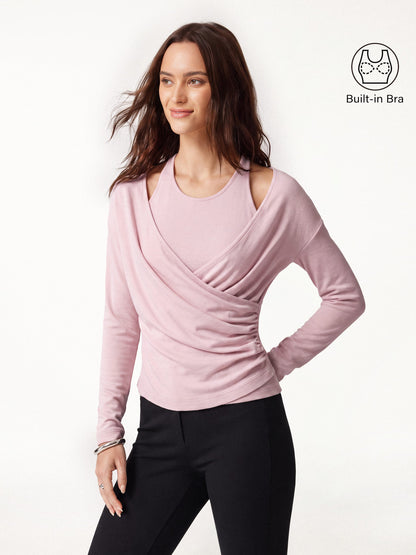 Two-Piece Cami Set with Surplice Ruched Bra Top